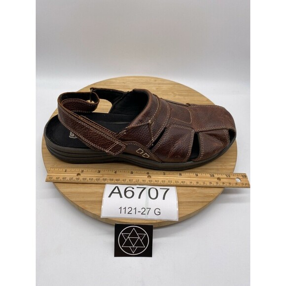 Drew Barcelona Brown Leather Fisherman Strap On Sandal Shoes Men's Size 13 W - Picture 12 of 12